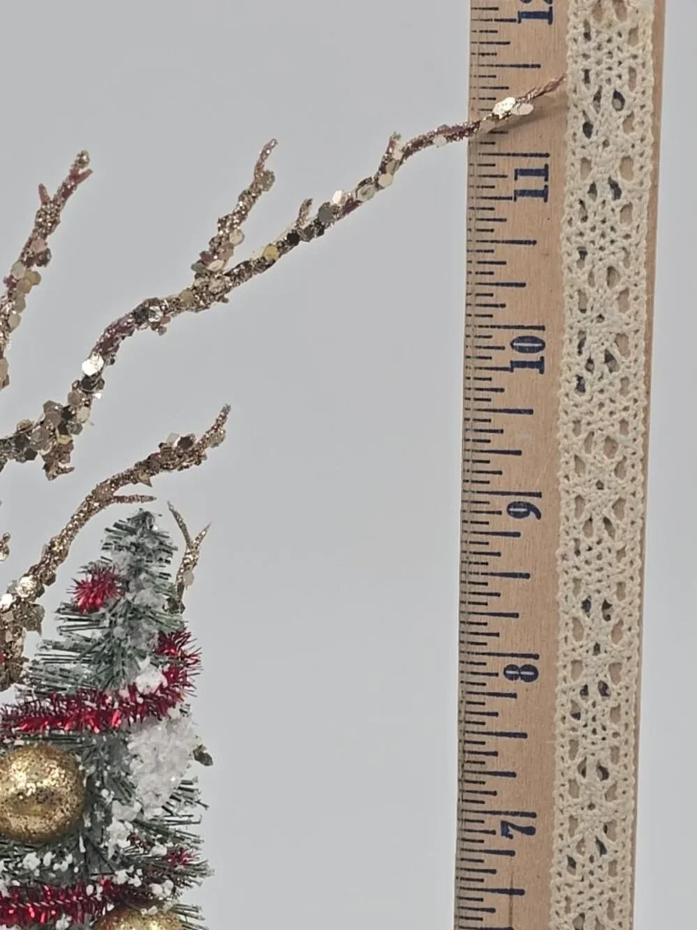 OOAK Christmas Assemblage Art Vtg Kitsch Bottle Brush Tree Santa Mica Handmade